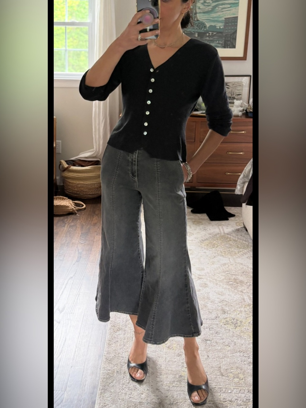 C. Wonder Flare Cropped Leg Jeans